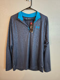 Under Armour HeatGear Men's 1/4 Zip Pullover - Gray/Blue Pattern, Small - NWT