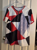 Womens Top with Bold Geometric Print, Large