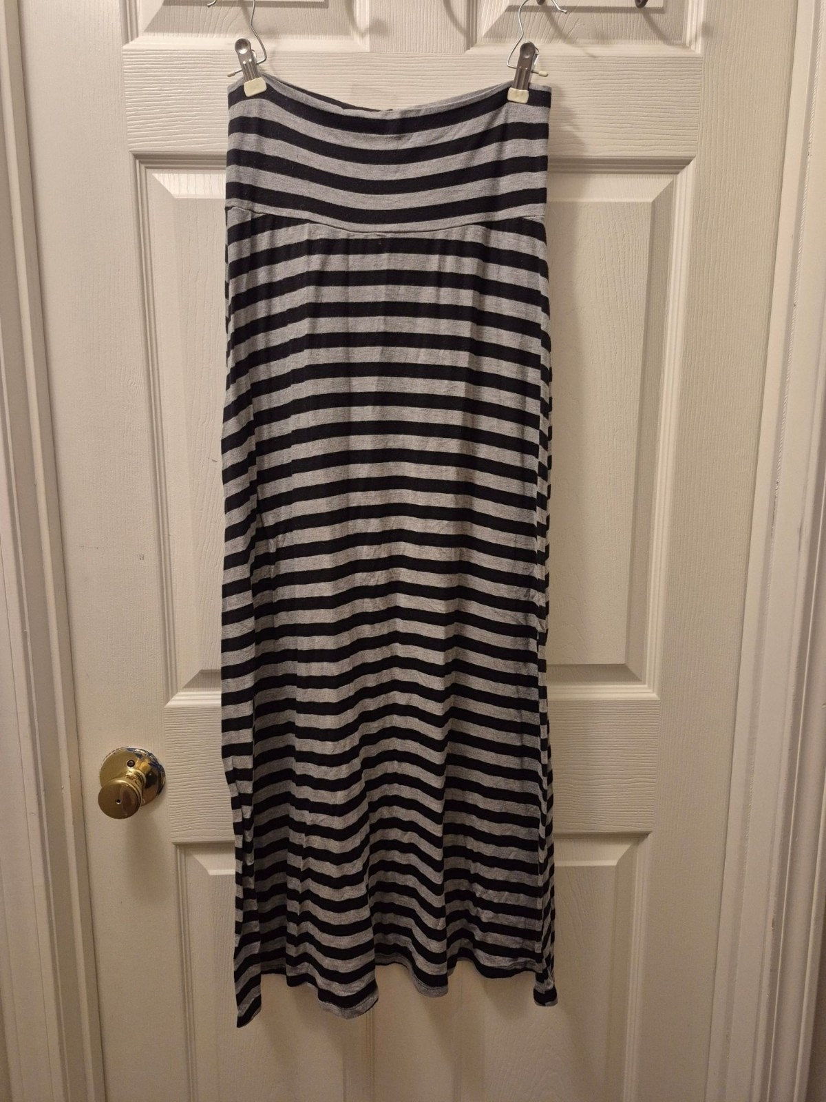 Navy and Gray Maxi Skirt