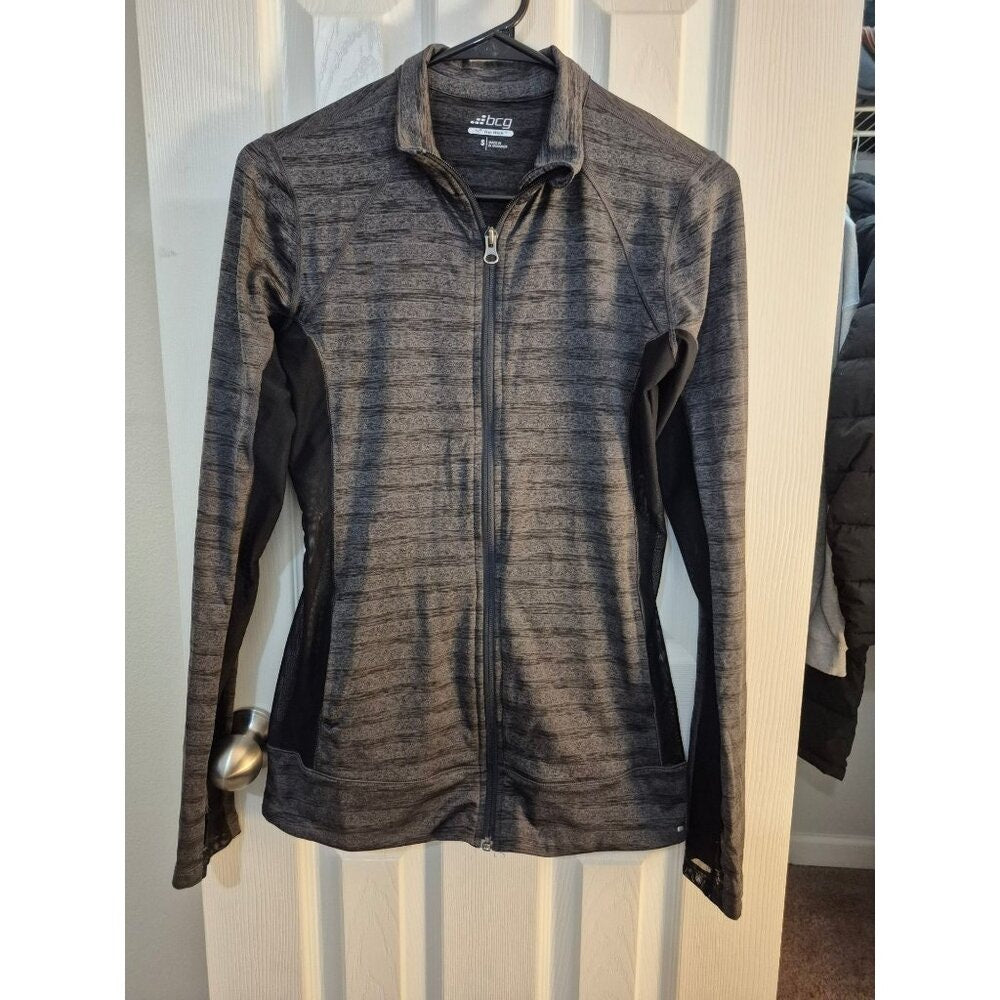 BCG women's full-zip athletic jacket, Gray and Black