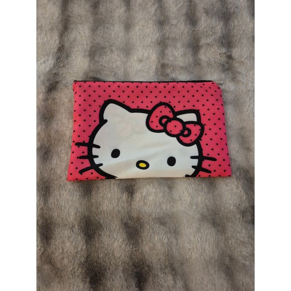 Hello Kitty Pink Polka Dot Zipper Pouch, Small Size