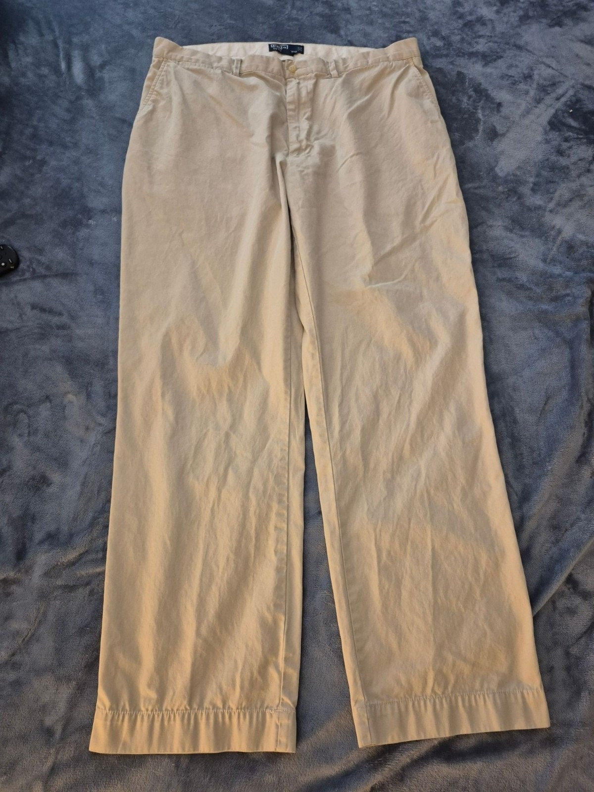 Polo By Ralph Lauren Beige Chino Pants Relaxed Fit Button Closure Straight Leg