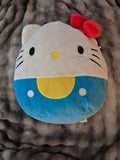 2023 Hello Kitty Squishmallow 12" - Classic Blue Overalls & Red Bow - Sanrio
