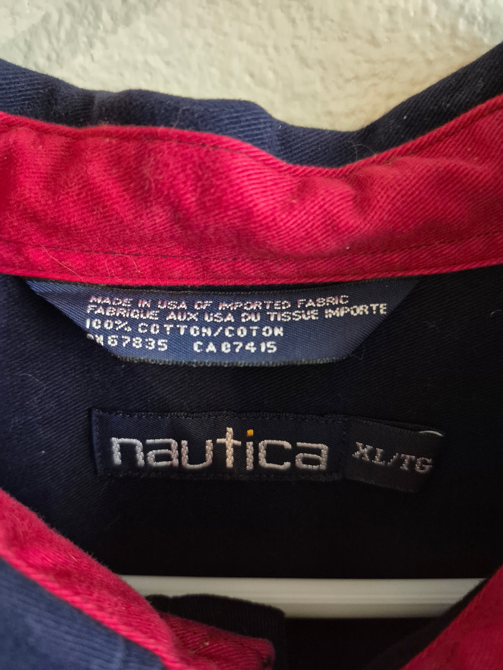 Vintage Nautica Navy & Red Sailboat Button-Down!