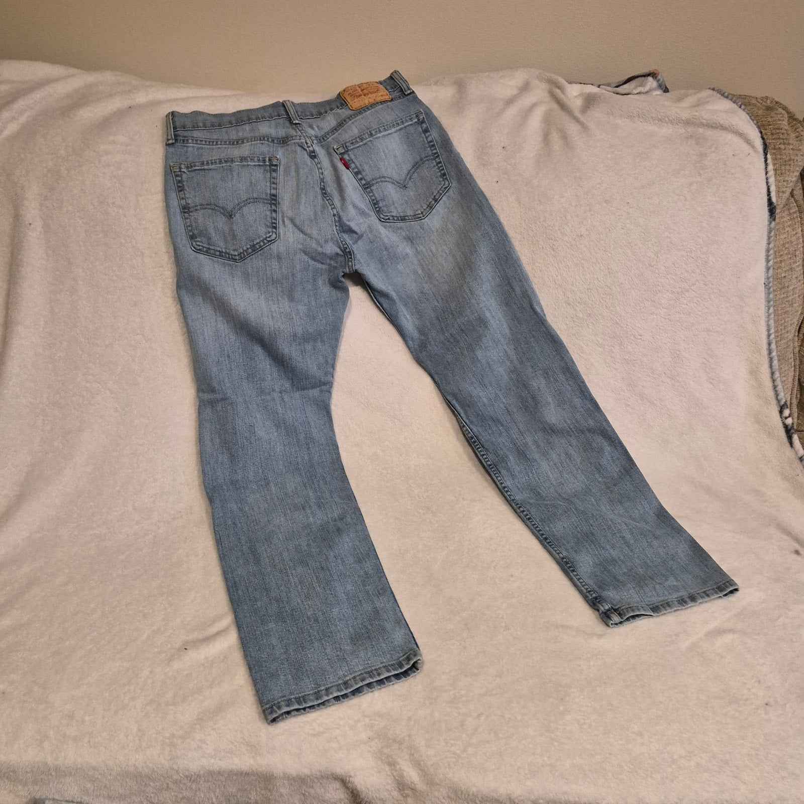 Levi’s 505 Regular Fit Straight Leg Jeans Mens 32x30 Light Wash Blue Denim