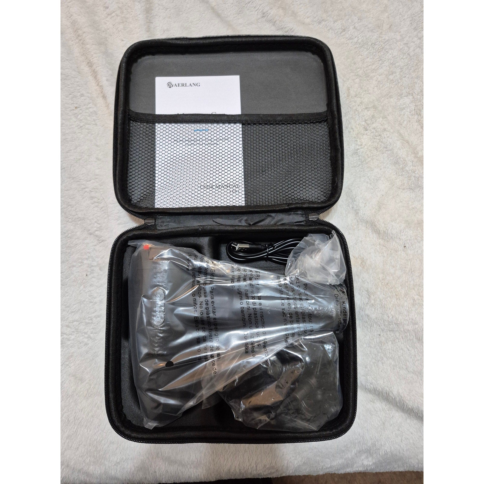 AERLANG Deep Tissue Massage Gun - Portable Handheld Massager, 6 Heads & Case