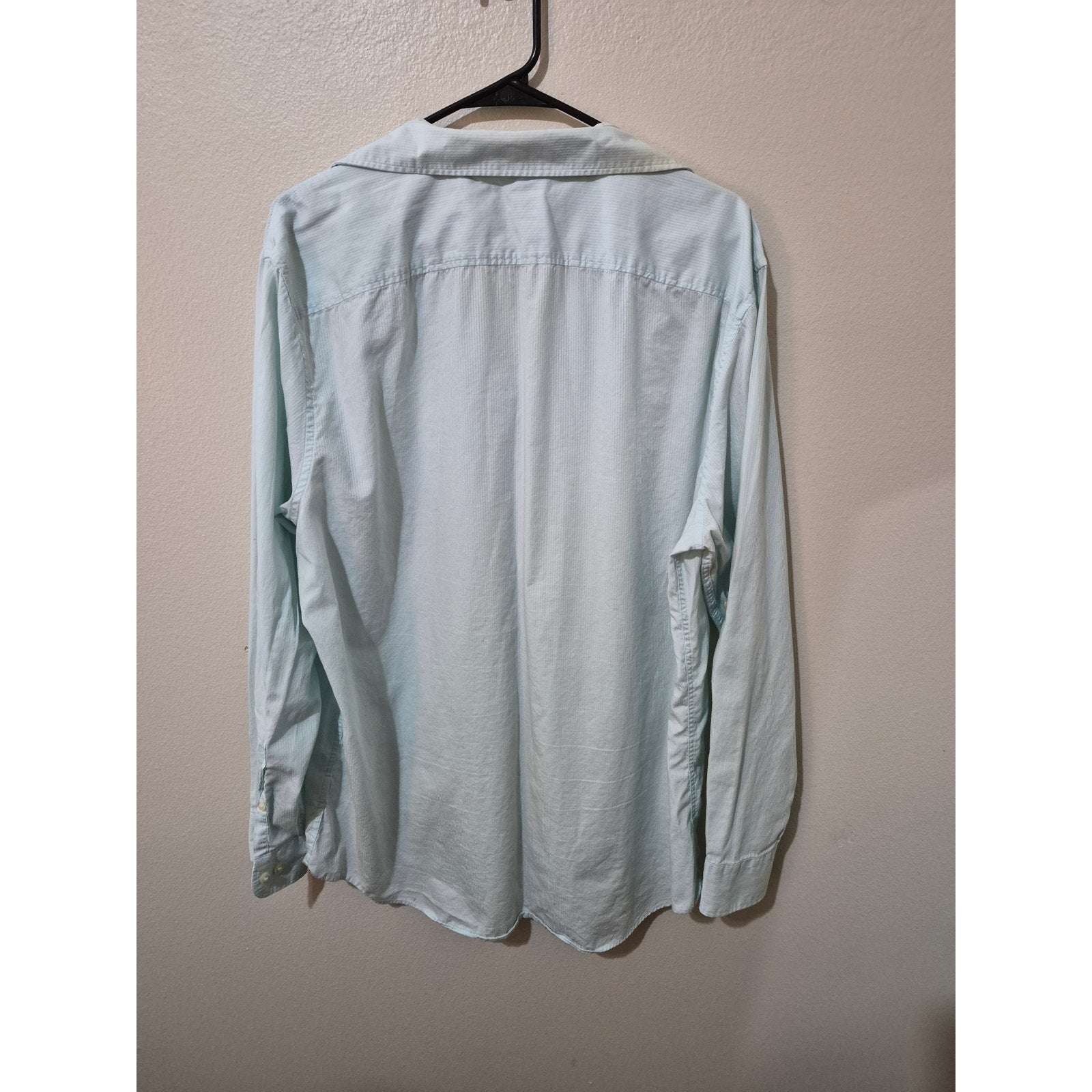 Murano Mens XL Long Sleeve Button Down Shirt Mint Green Textured Pastel