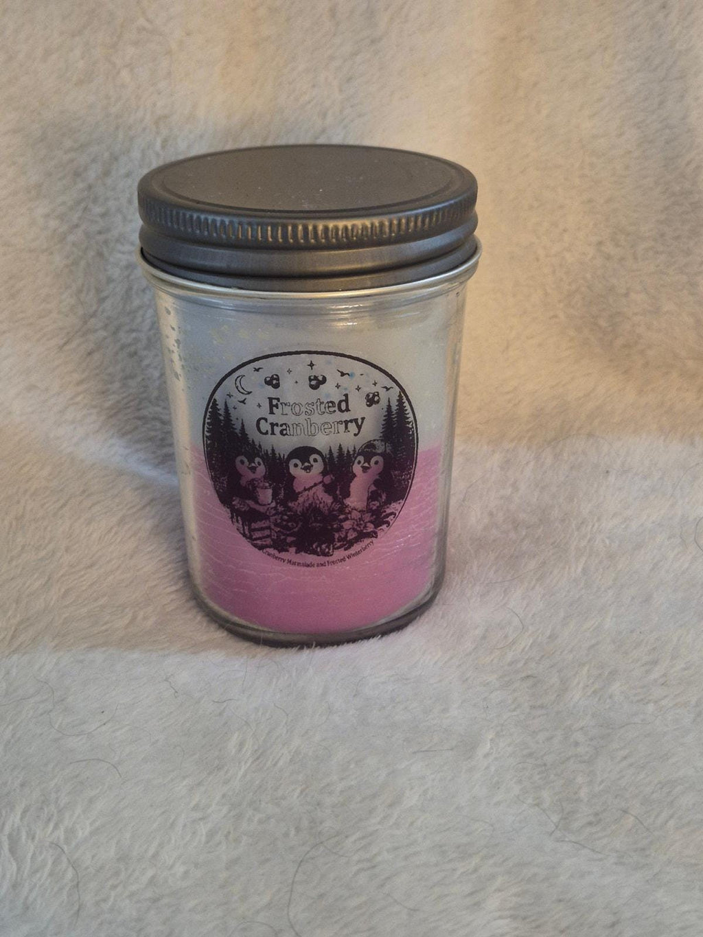 "Hand-poured Frosted Cranberry scented candle 9oz, small-batch artisan candle by Delightful Homemade Things"