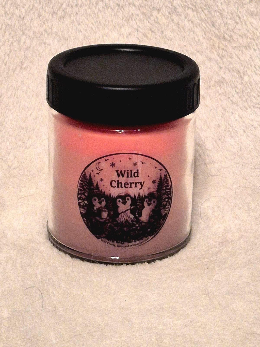 "Hand-poured Wild Cherry scented candle 9oz with rich ripe cherry fragrance by Delightful Homemade Things"