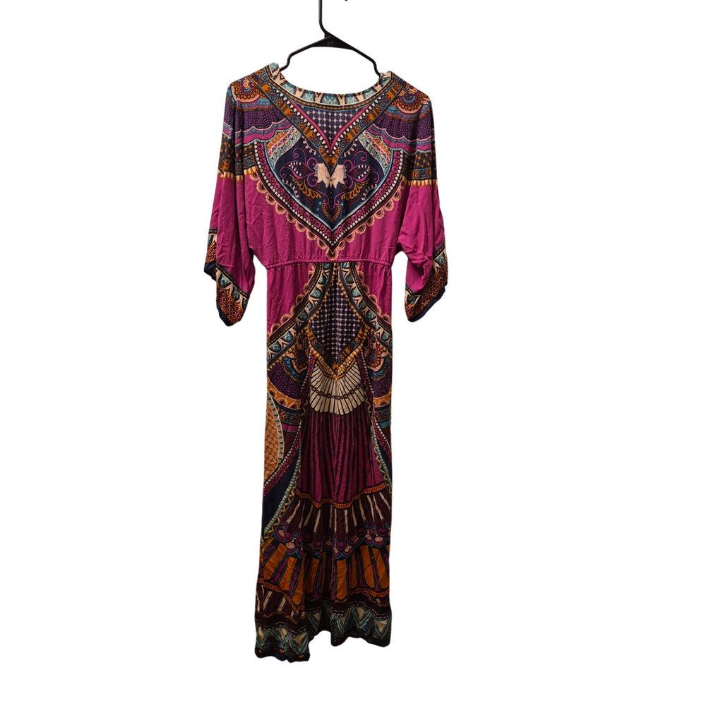 Flying Tomato Boho Maxi Dress - Vibrant Medallion Print - Size M