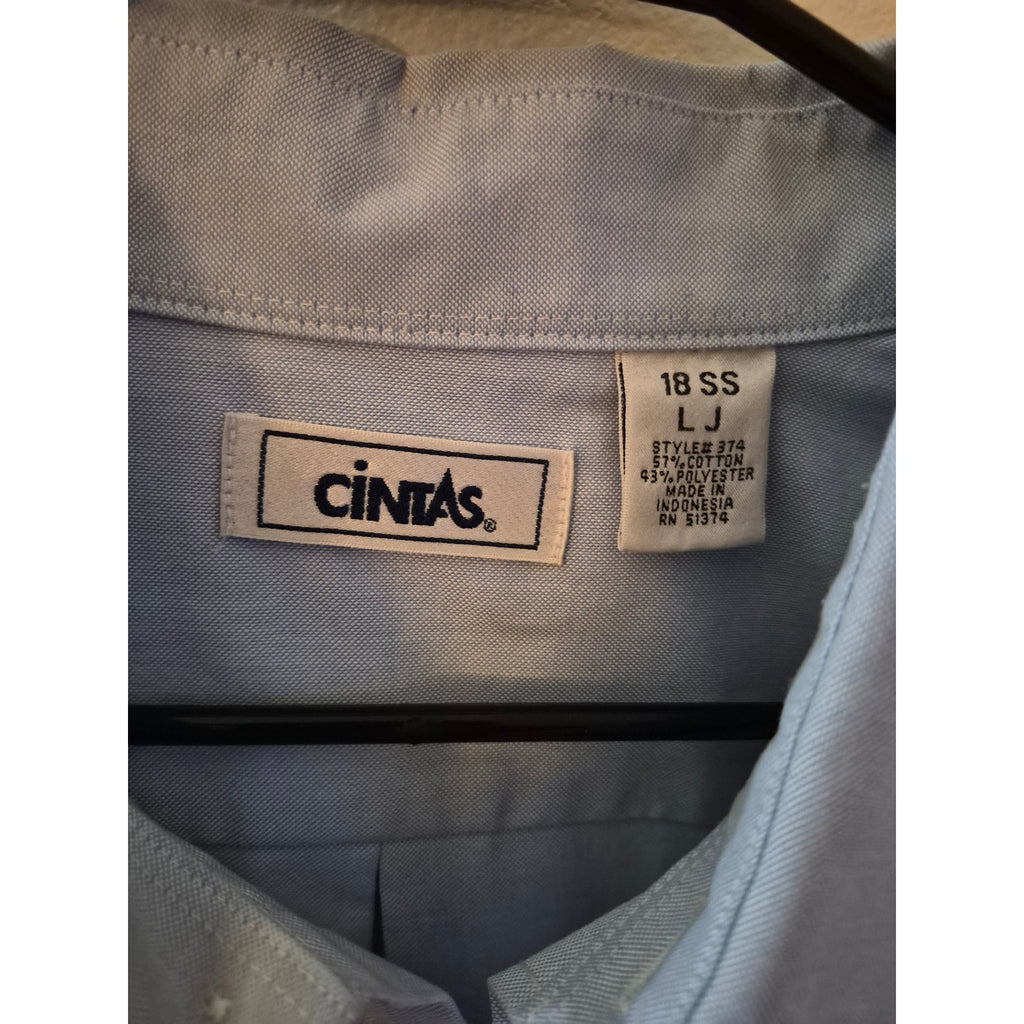 Cintas Men’s Short Sleeve Executive Oxford Shirt Blue Sz 18 SS LJ Big & Tall
