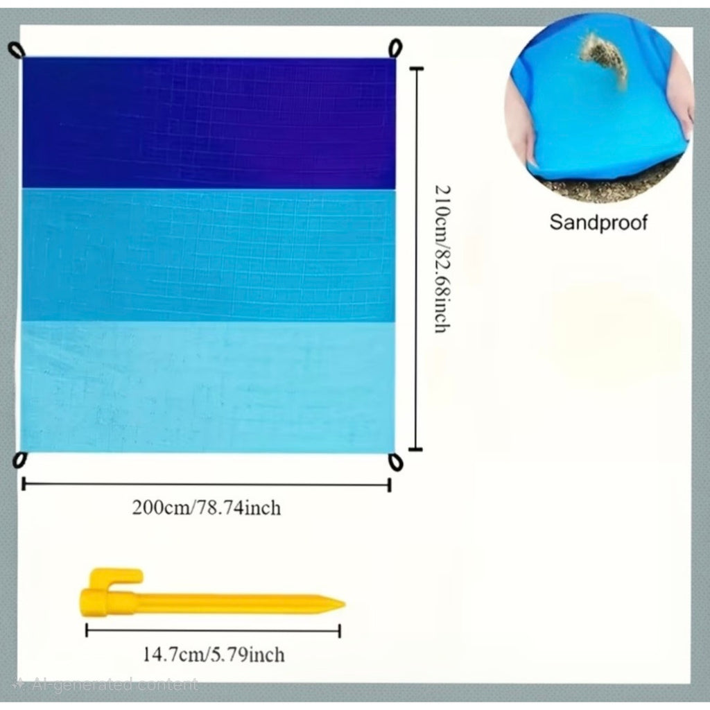 Oversized Sandproof Beach Mat - 79" x 83" Extra Large Picnic Blanket