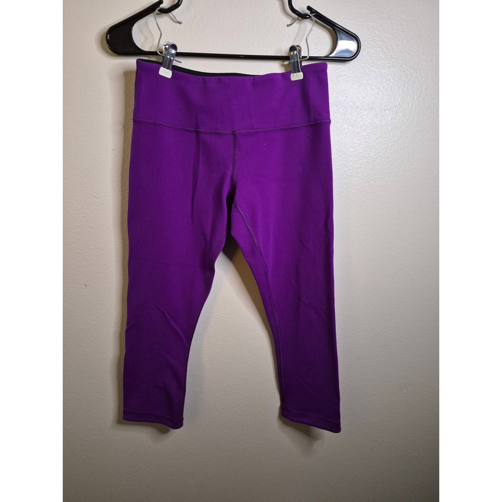 Lululemon Wunder Under Crop Reversible Black Ultra Violet Purple Size 6