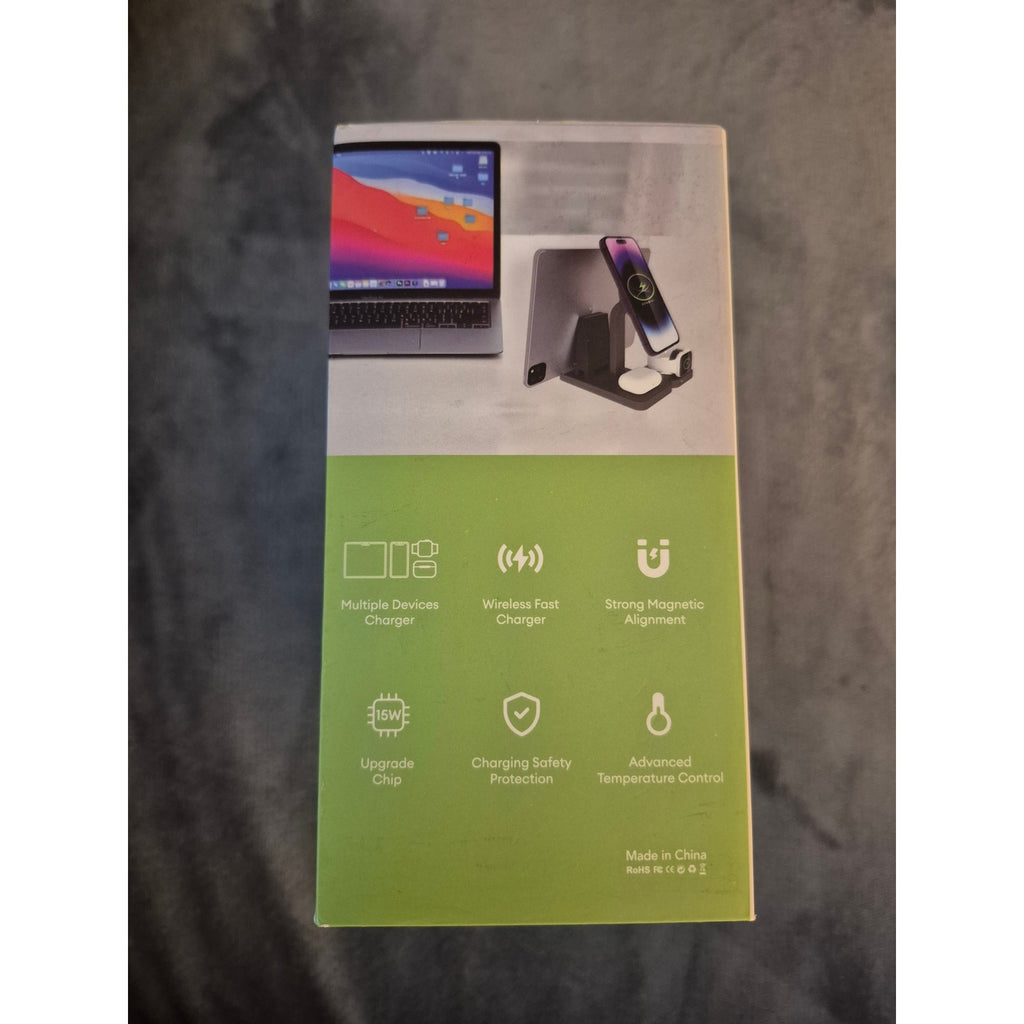 4-in-1 Magnetic Wireless Charging Stand - 15W Fast Charge