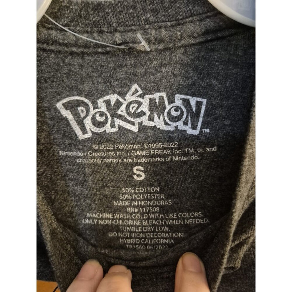 Pokémon shirt Boys size Small Gray Pikachu Halloween Pumpkins short sleeve