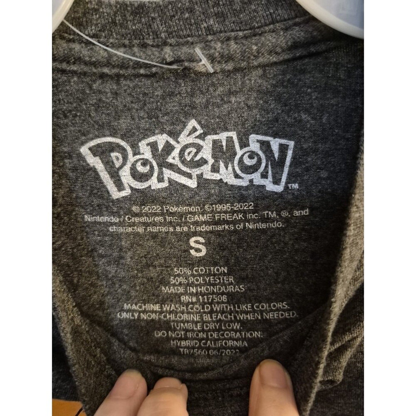 Pokémon shirt Boys size Small Gray Pikachu Halloween Pumpkins short sleeve