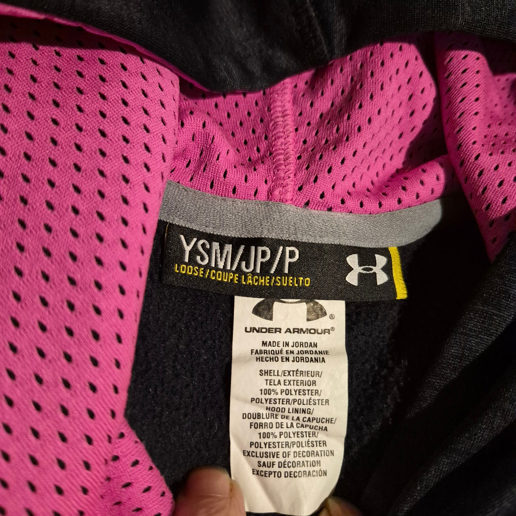 Under Armour Girls YSM Storm Pullover Hoodie Gray/Pink