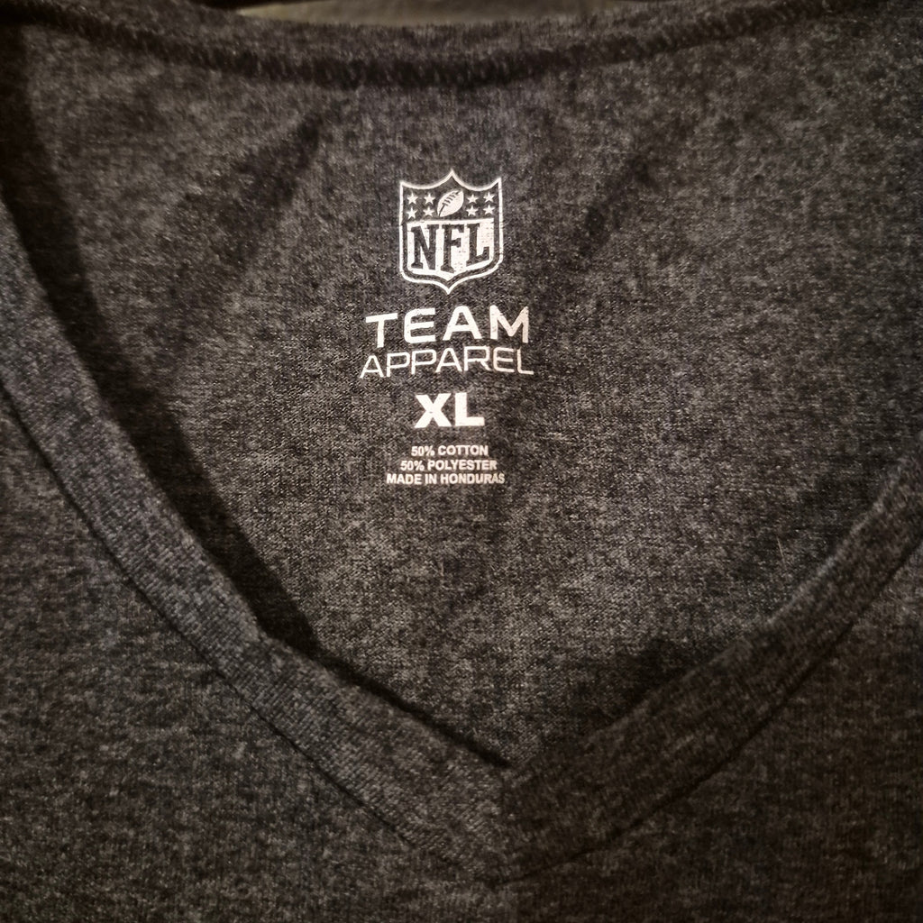 NFL Team Apparel New Orleans Saints Women's V-Neck T-Shirt – Dark Gray Heather