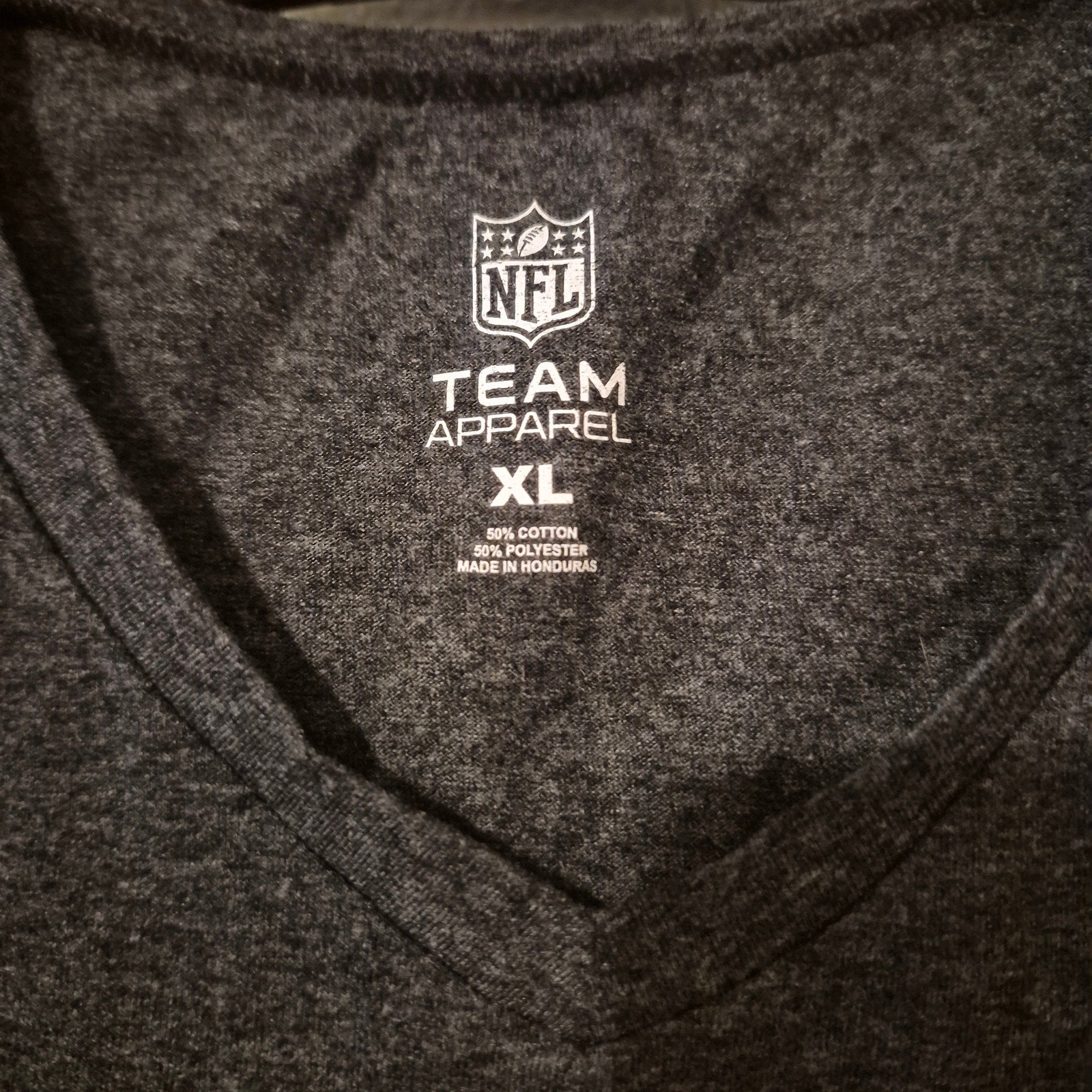 NFL Team Apparel New Orleans Saints Women's V-Neck T-Shirt – Dark Gray Heather