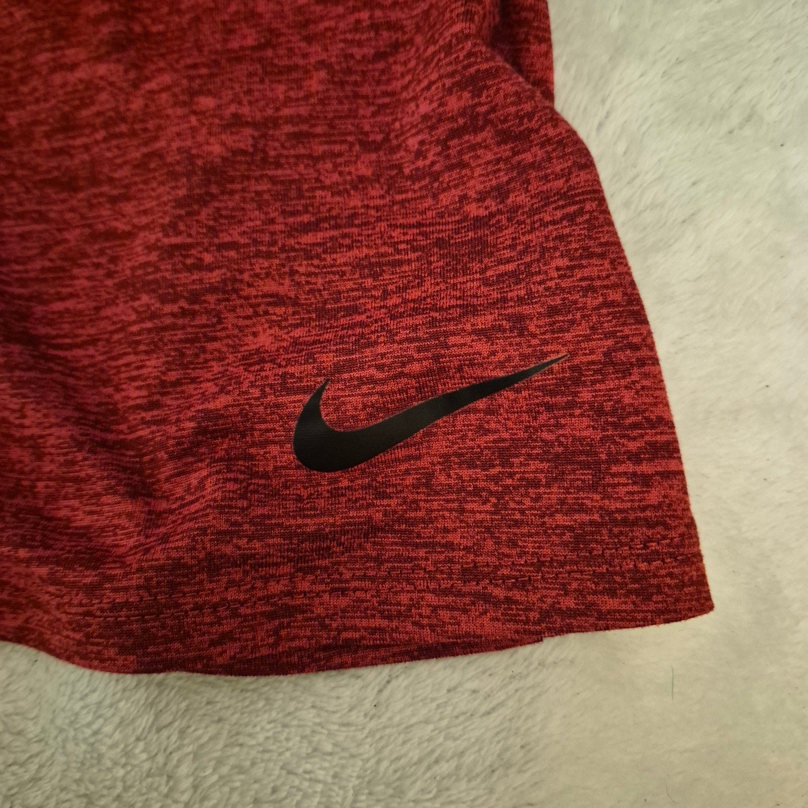 Nike Women's XL Dri-FIT Heather Red Short Sleeve Workout T-Shirt