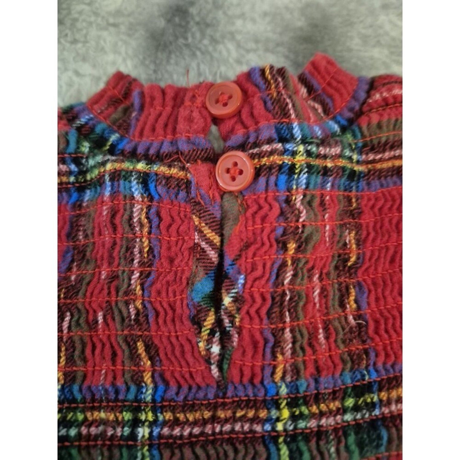 Girls Plaid Long Sleeve Dress, Size 12M