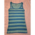 Womens Blue and Green Ribbed Tank Top, Medium