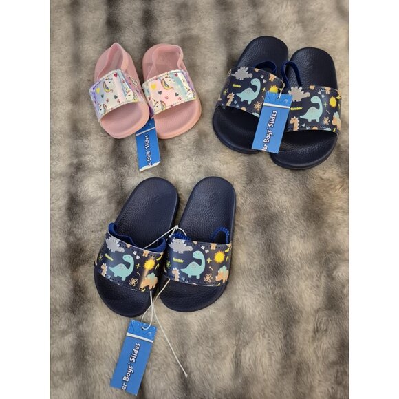Kids Sandals Bundle, 3 Pairs, Blue And Pink