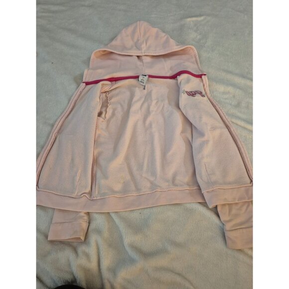 Gap Kids Girls Hoodie Zip Front Pink Size S (6-7) Cotton Blend Casual Sweatshirt