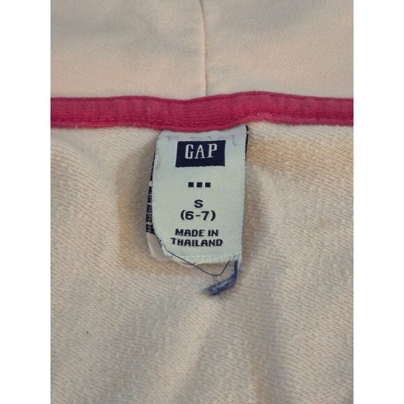 Gap Kids Girls Hoodie Zip Front Pink Size S (6-7) Cotton Blend Casual Sweatshirt