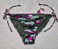 No Boundaries Pink & Green Camo Side Tie Bikini Bottoms - Size L (11-13) NWT