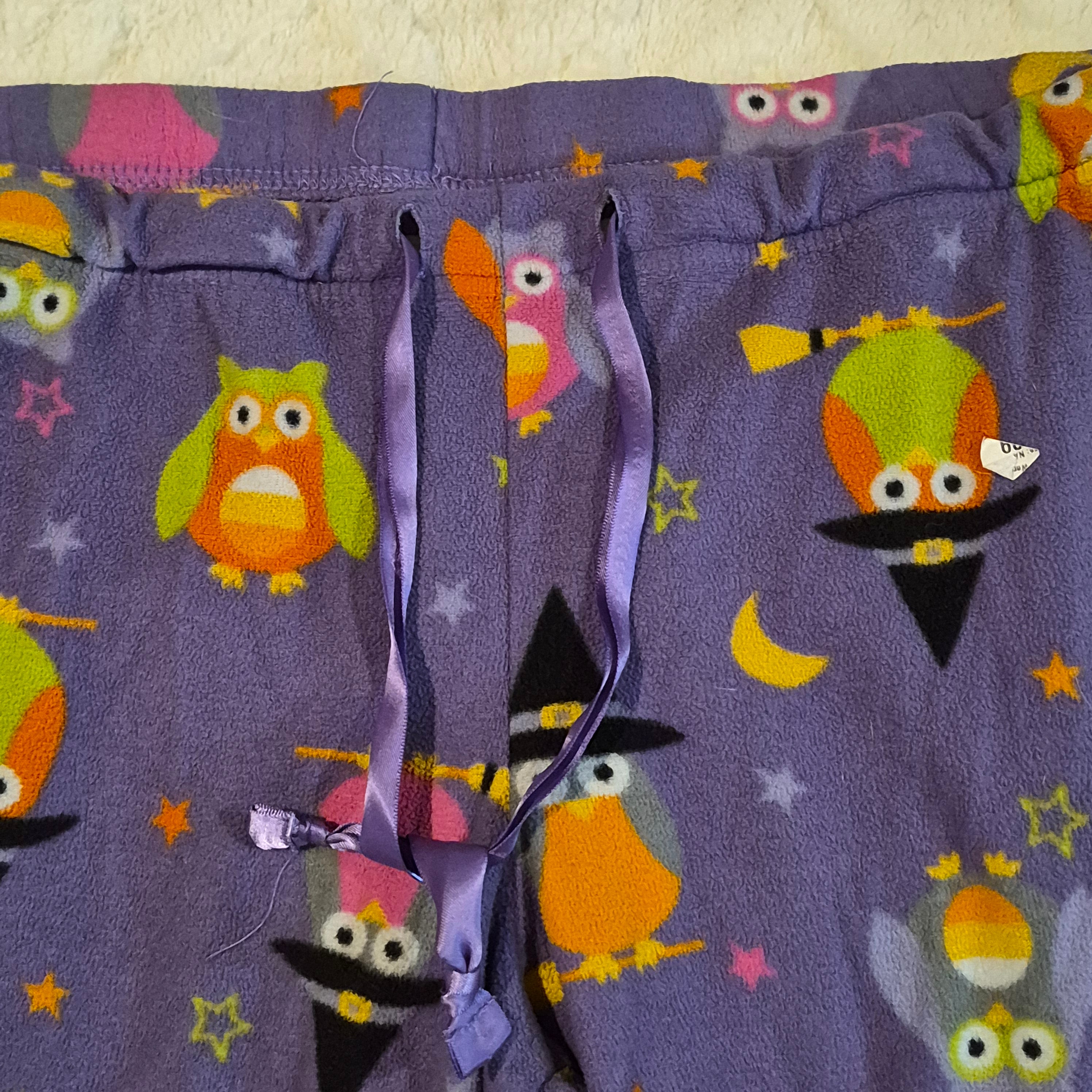 Purple Owl Pajama Pants, Large