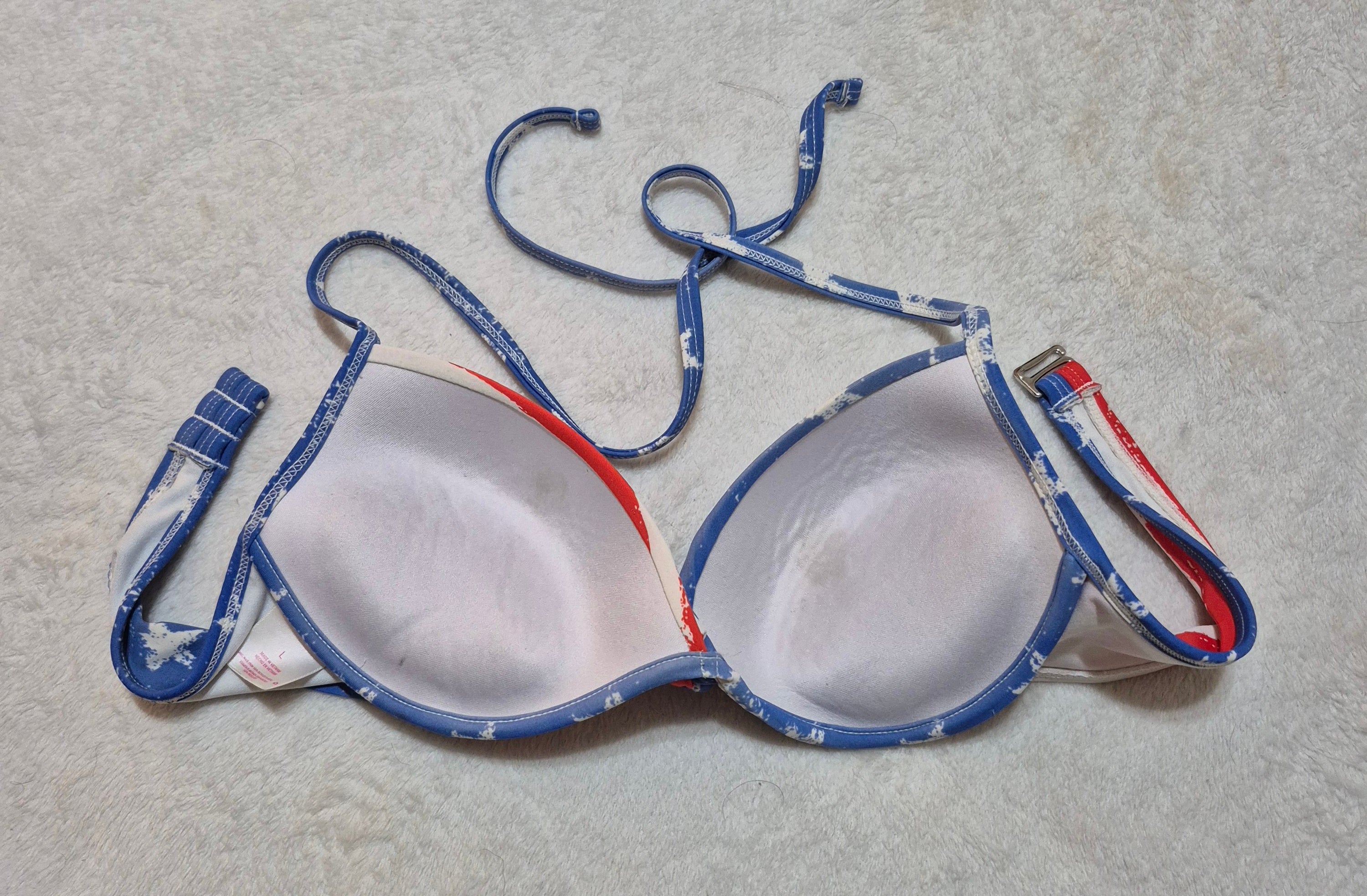 Xhilaration Americana Star & Stripe Push-Up Bikini Top - Size Large