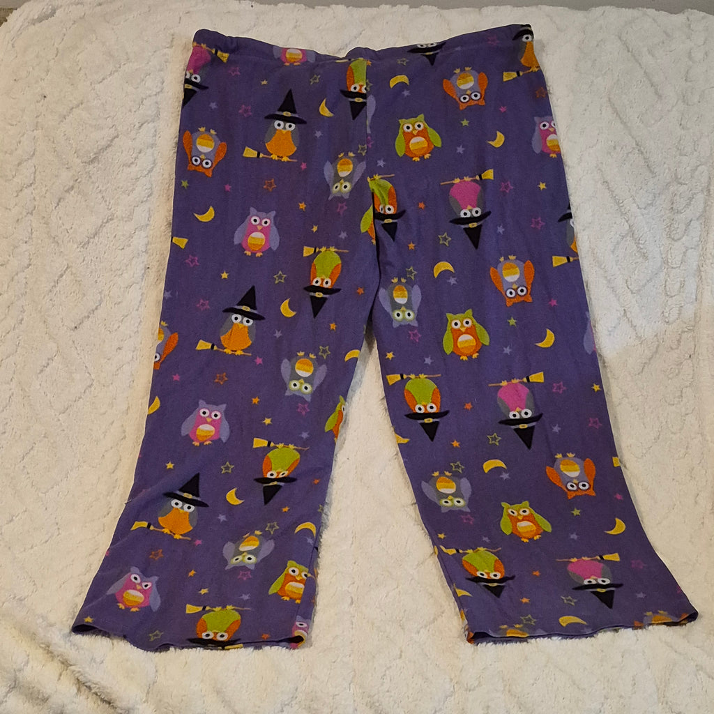 Purple Owl Pajama Pants, Large