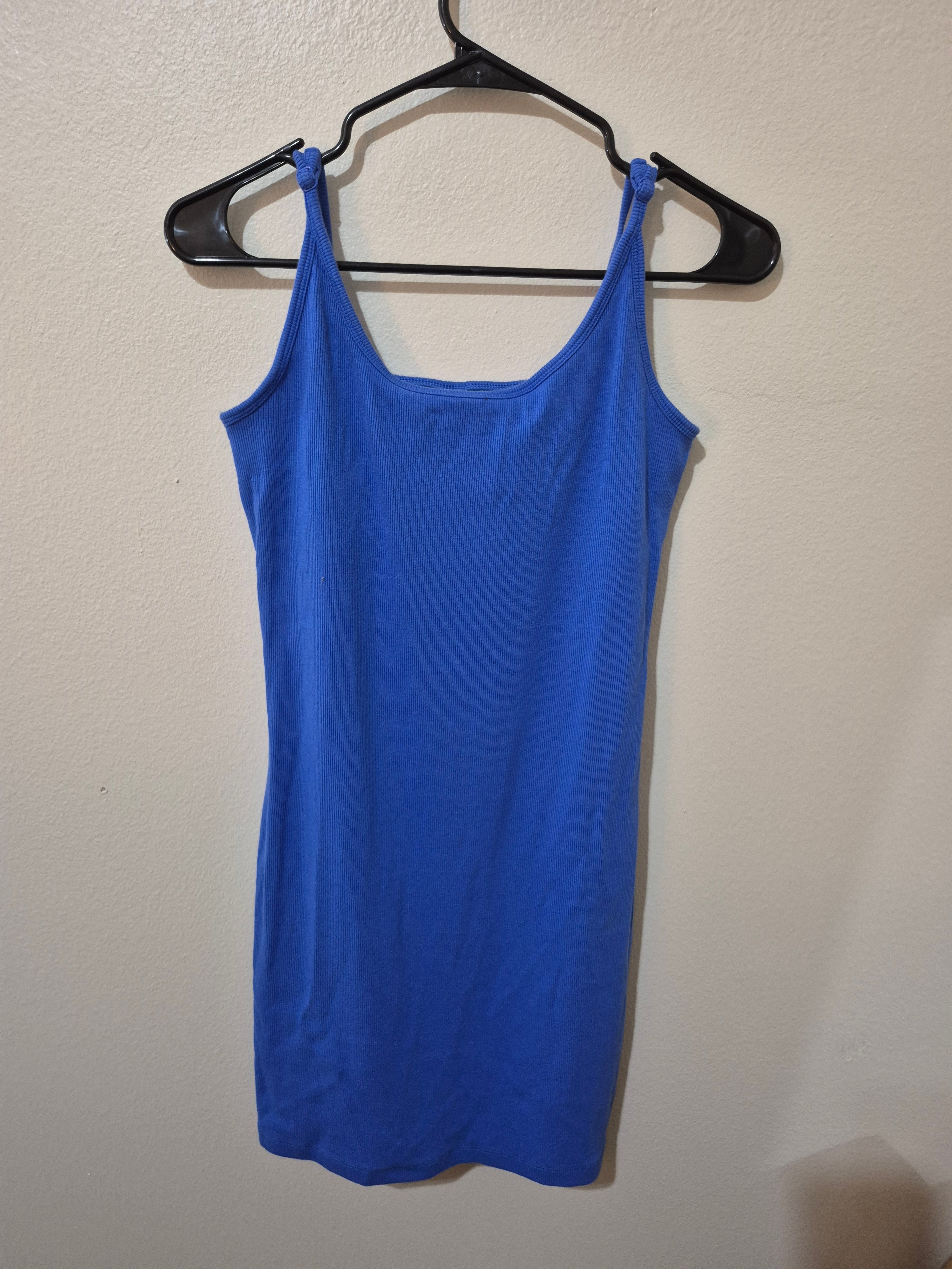 Old Navy Bright Cobalt Blue Ribbed Mini Cami Bodycon Dress - Size Large