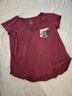 American Eagle Outfitters "Favorite T" v-neck t-shirt with a tropical print pock