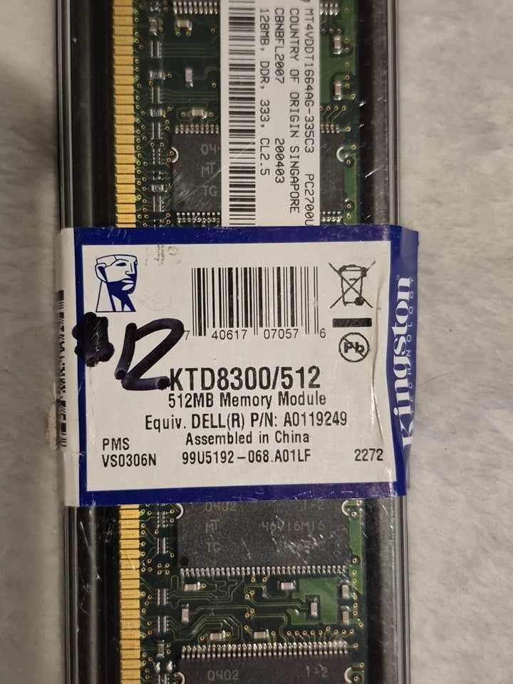 512MB Memory Modules With Random Cords