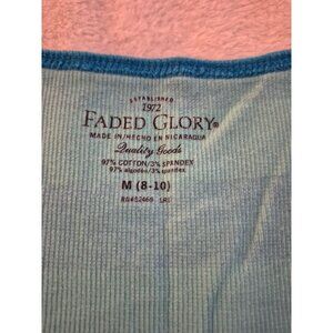 Womens Blue and Green Ribbed Tank Top, Medium