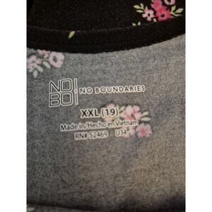 Womens Black Tank Top With Little Pink Flowers